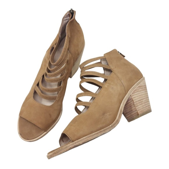 Eileen Fisher Shoes - Eileen Fisher Womens Heels James Sienna Nubuck Leather Strappy Sandal Shoes 10